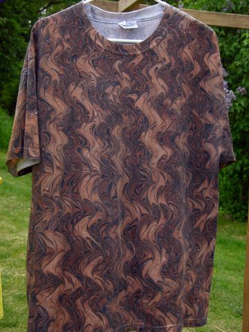 Earthtones Zigzagged marbled t-shirt from plain paper and fabric company