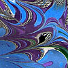 Feather combed marbled fabric